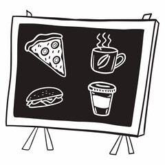 Black Cutlery Restaurant Icons isolated on white background