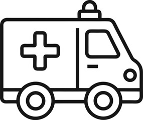 Outline icon of an ambulance 