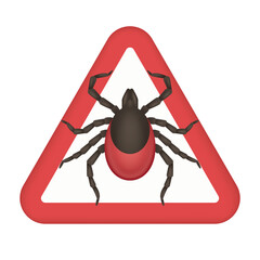 Beware of ticks. Vector illustration isolated on white background.