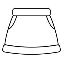 Icon short single line skirt. Silhouette insulated clothing front view. Line sign children's clothing flat style. Vector illustration eps10 vector illustration.  Online sales design on marketplaces