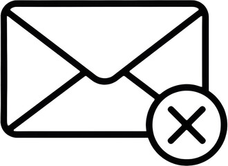 Envelope icon with cross symbolizing message deletion  