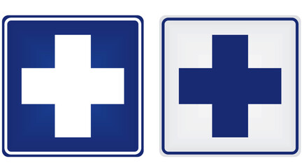 Obraz premium Hospital sign with cross. vector