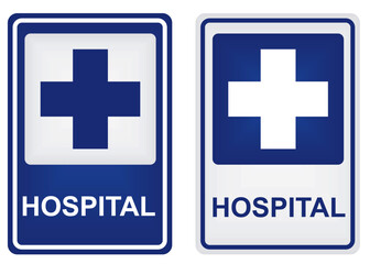 Obraz premium Hospital sign with cross. vector