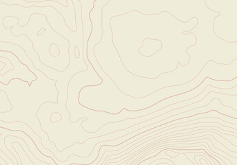 Topographic map background with altitude lines. Abstract terrain topography with elevation levels of the relief