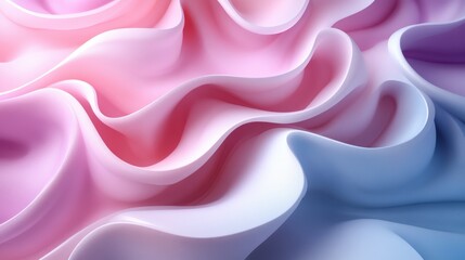 Obraz premium Flowing Waves of Soft Pink and Blue Fabric Textures in Motion