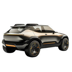 Naklejka premium A Futuristic Electric SUV with Minimalist Design Isolated on Transparent Background