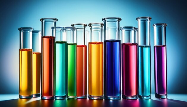 test tubes with colorful fluids