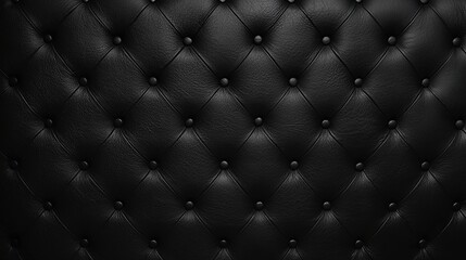Detailed close-up of a black quilted leather texture.