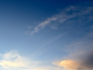 beautiful evening sky, natural blue orange gradient background, light to dark transition atmosphere