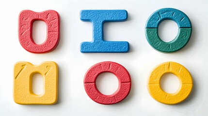 Colorful uppercase letters educational design