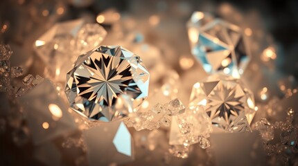 Fototapeta premium Radiant Diamonds in a Cluster