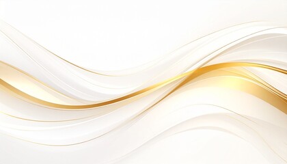 Fototapeta premium Elegant flowing waves in white and gold create a sophisticated, modern design, perfect for backgrounds or artistic projects