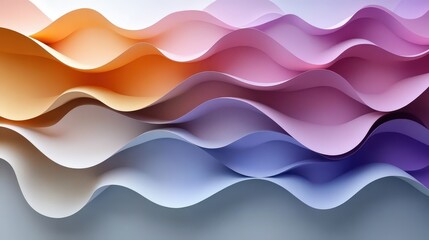 Colorful Wavy Patterns in Soft Tones of Orange, Pink, and Purple