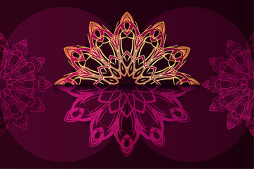 Abstract Mandala Style Pattern with Pink Red Color Scheme

