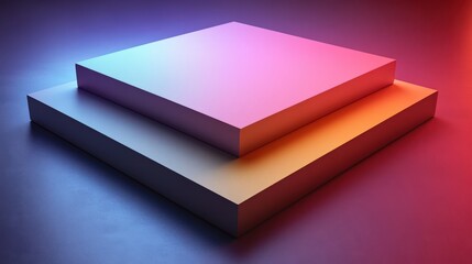 Geometric Colorful Platform Display for Modern Product Presentation