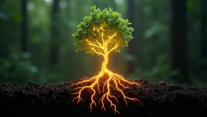The Tree of Life glowed, its body emitting a golden light, its roots sinking deep into the soil