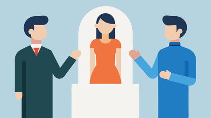 Obraz premium Sign Language Interpreter A vector illustration of a sign language interpreter positioned near the couple during the ceremony ensuring clear communication for all attendees.