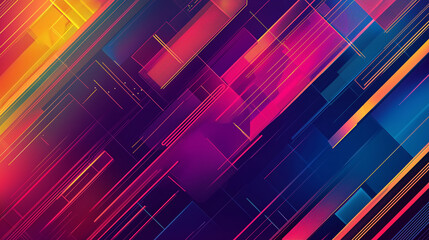 Fototapeta premium abstract colorful background,geometric abstract pattern, neon colors, cyberpunk style, glowing lines, futuristic,