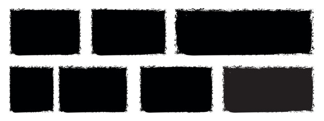 Set of paint brush grunge border frame .Text box frame rough grunge square paint shape element. Dirty grunge design frames, borders or templates.