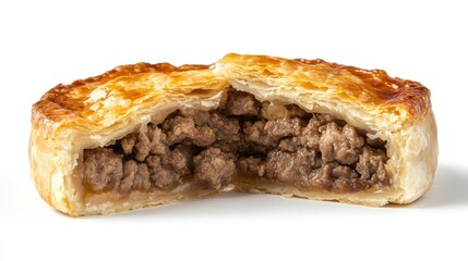 Delicious Meat Pie with Golden Puff Pastry and Savory Filling