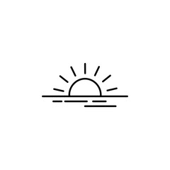 Minimal Sunrise Icon – Clean Line Art Symbol of Morning, Nature, and New Beginnings