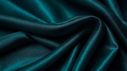 Obraz premium Luxurious Teal Silk Fabric Drape Smooth Satin Texture Elegant Textile Background