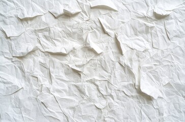 Fototapeta premium Crumpled White Paper Texture