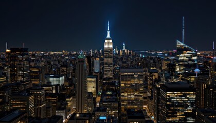 View of the Paris skyline at night