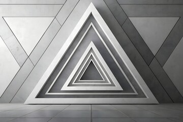 Fototapeta premium Modern Abstract Grey and White Triangle Wall Design Architecture Background