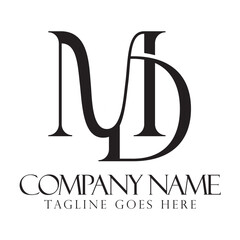 Creative letter MD or DM vector logo design for a luxury, fashion, jewelry, boutique, and a startup