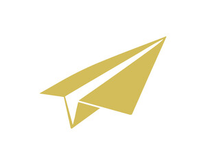 Paper airplane simple design isolated on a white background