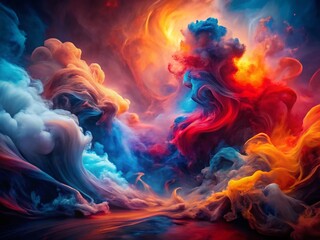 Fototapeta premium Mystical Red Blue Haze Abstract Smoky Double Exposure Background
