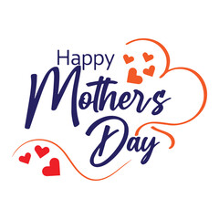 Happy Mother's Day Hand Lettering On A Transparent Background