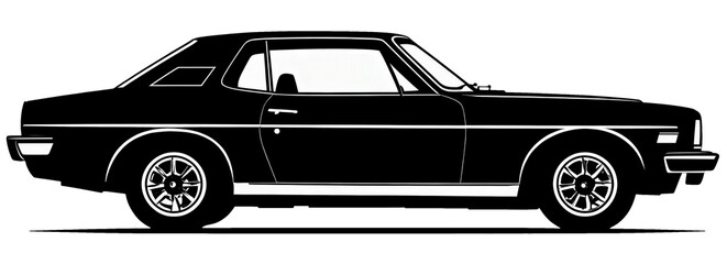 oldtimer car silhouette, isolated