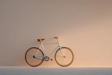 Fototapete vintage bicycle stands alone against blank wall © Сергей Захаров