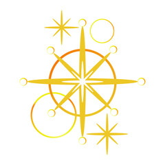 Minimalistic composition with stars in a mystical style. Vector illustration