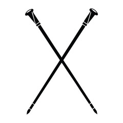 Obraz premium Nordic ski poles, cross-country ski poles, ski poles for Nordic skiing, winter sports vector art 