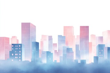 Obraz premium cityscape illustration with emphasis on diverse artistic styles showcasing minimalistic approach
