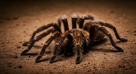 Tarantula on Sand Ground