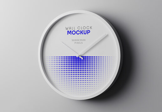 Rounded Wall Clock Branding Mockup