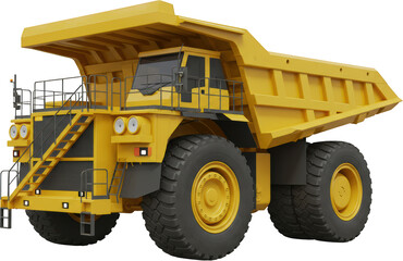 Powerful Yellow Mining Dump Truck Heavy Duty Haul Truck Industrial Vehicle