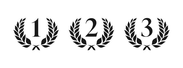 Award winner emblem. Award laurel wreath graphic