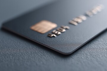 close-up of sleek credit card partially visible against plain textured surface