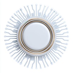 Sleek and modern microchip icon centered in a futuristic digital environment high-tech design perspective