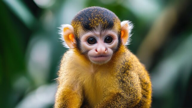 Adorable baby monkey in the jungle