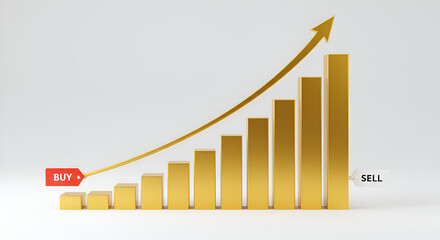 Growing Bar Chart with Upward Trend