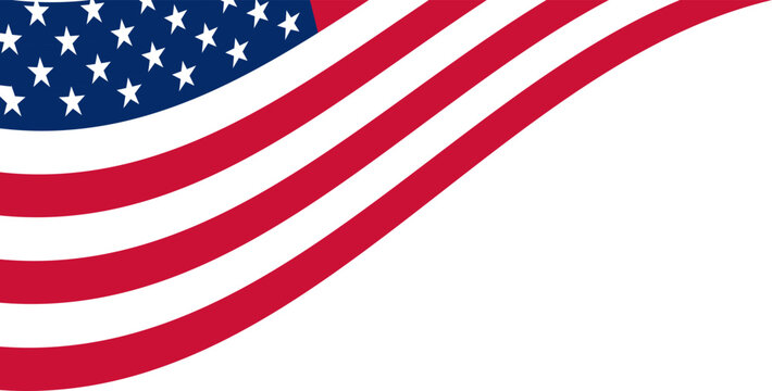 United States of America Independence Day bounting flag with USA flag colors. Fourth of July . Memorial day and Labor day concept. American flags hanging garland.