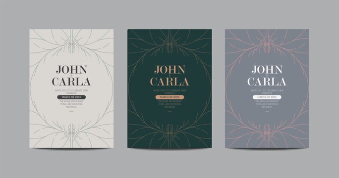 Minimalist Wedding Invitation Template Vector