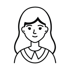 Fototapeta premium Girl Icon Vector Illustration ? Cartoon Clipart and Line Art Design 3.eps