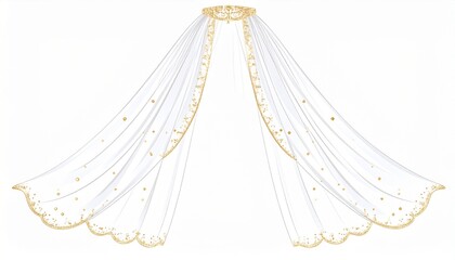 wedding dress on white background